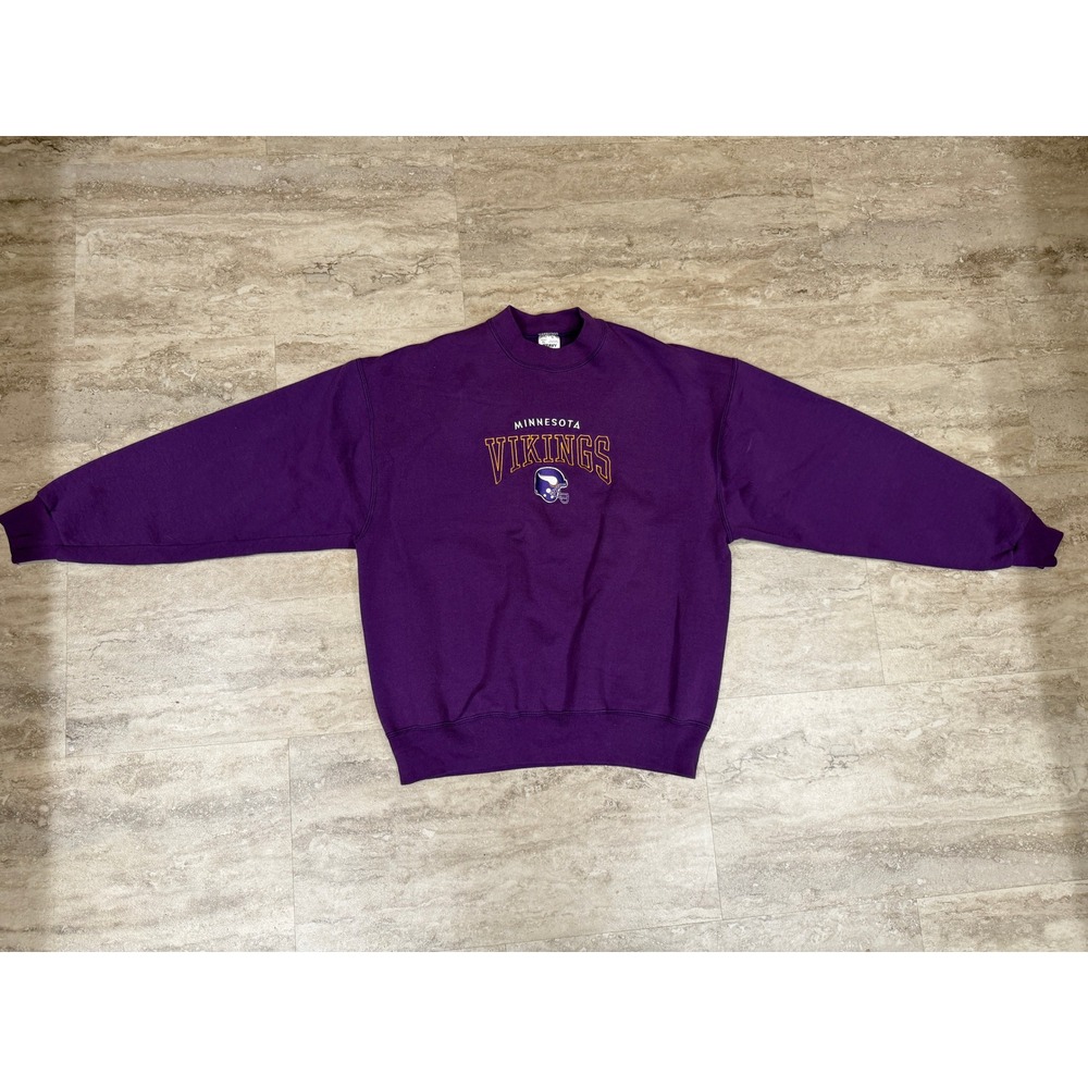 VTG Minnesota Vikings Sweatshirt Fruit of the Loom Heavy Purple XL Made in USA
